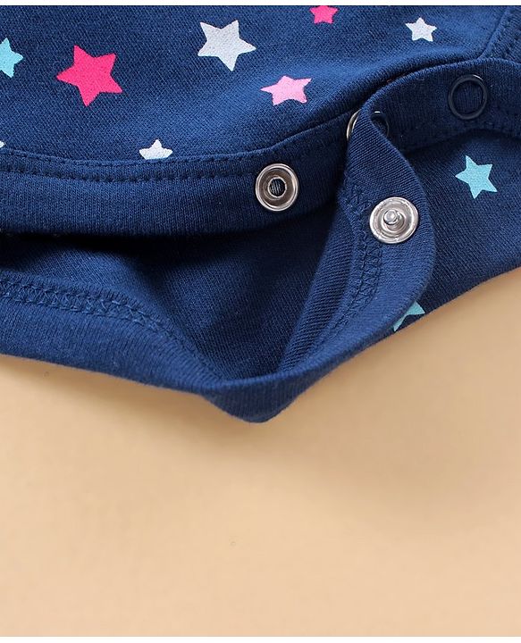 Babyhug Short Sleeves 100% Cotton Onesie Star Print Pack of 3 - Blue Pink