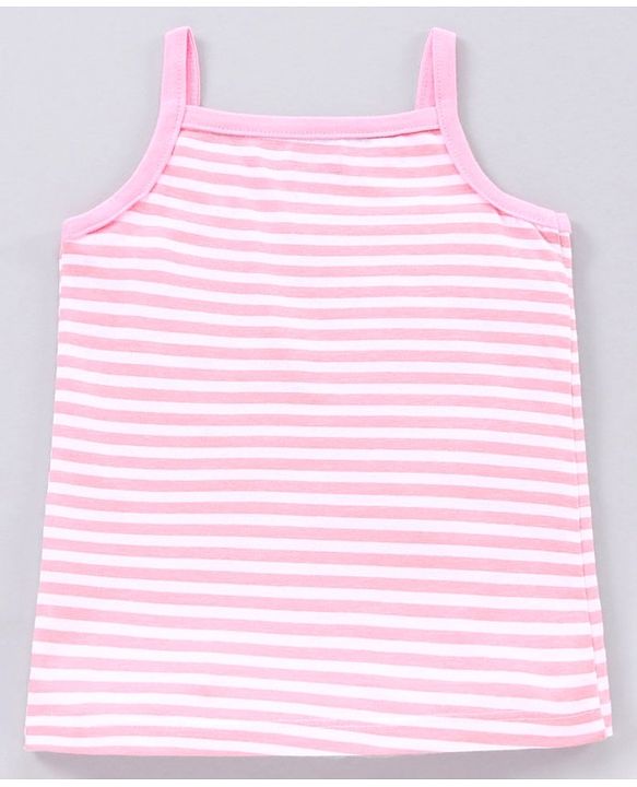 Babyhug Singlet Sleeves 100% Cotton Antibacterial Finish Slips Sea Pack of 3 - Pink Green