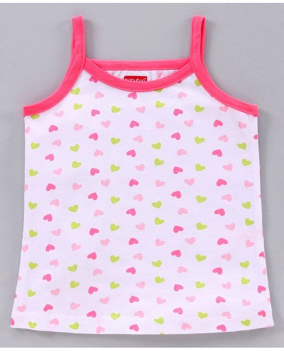 Babyhug Singlet Sleeves 100% Cotton Antibacterial Finish Slips Sea Pack of 3 - Pink Green