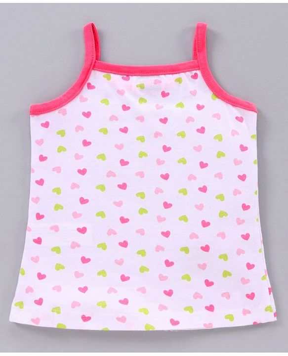 Babyhug Singlet Sleeves 100% Cotton Antibacterial Finish Slips Sea Pack of 3 - Pink Green