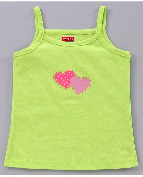 Babyhug Singlet Sleeves 100% Cotton Antibacterial Finish Slips Sea Pack of 3 - Pink Green