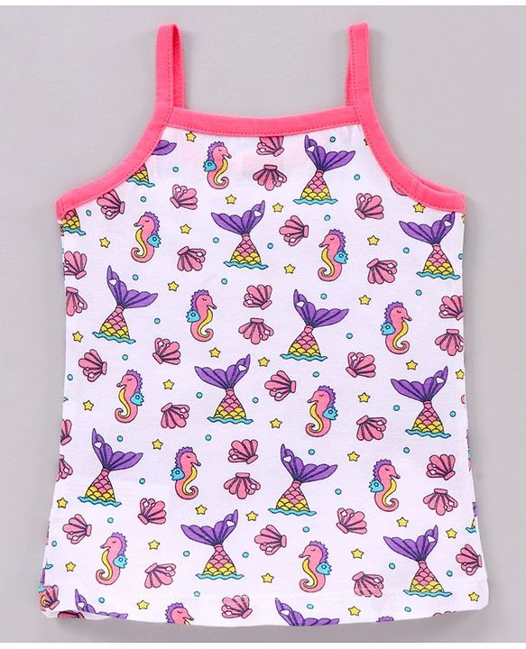 Babyhug Singlet Sleeves 100% Cotton Antibacterial Finish Slips Sea Pack of 3 - Pink