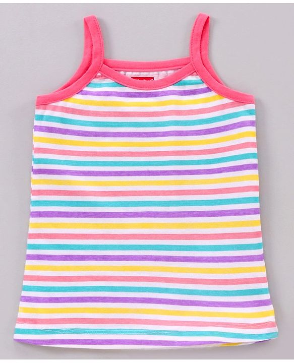 Babyhug Singlet Sleeves 100% Cotton Antibacterial Finish Slips Sea Pack of 3 - Pink