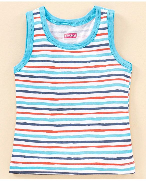 Babyhug Sleeveless 100 % Cotton Antibacterial Finish Vests Pack of 3 - Multicolour