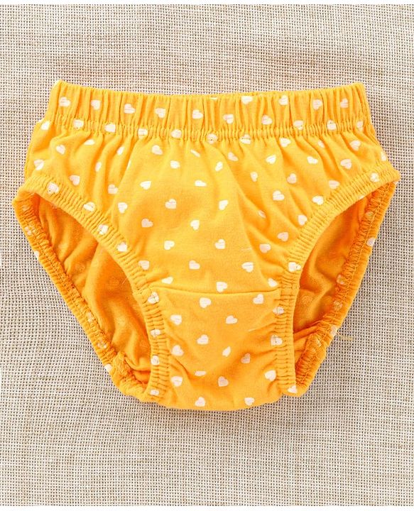 Babyhug 100%Cotton Anti Bacterial Finish Panties Rainbow & Heart Print Pack of 3 - Pink Yellow Blue