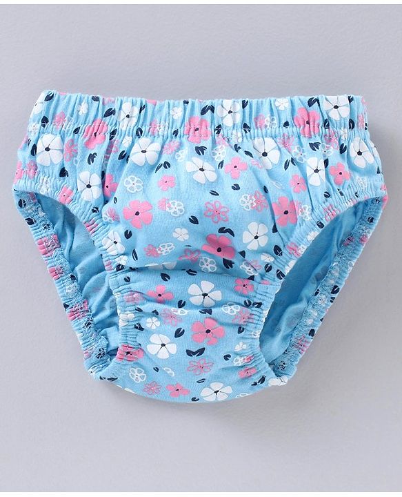 Babyhug 100% Cotton Antibacterial Finish Panties Pack of 3 - Pink White Blue