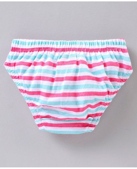 Babyhug 100% Cotton Antibacterial Finish Panties Pack of 3 - Pink White Blue
