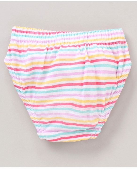 Babyhug 100%Cotton Antibacterial Panties Pack of 3 - Blue Yellow Multicolour