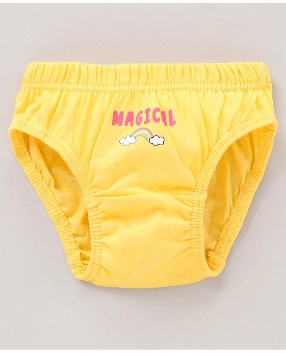 Babyhug 100%Cotton Antibacterial Panties Pack of 3 - Blue Yellow Multicolour