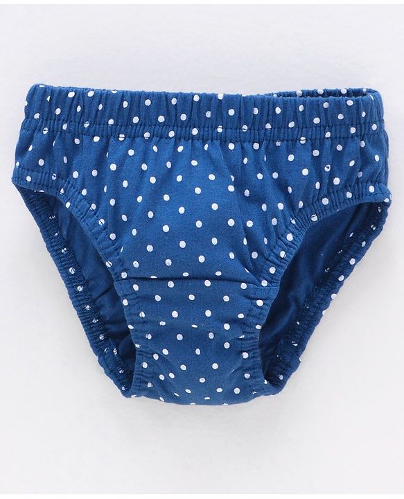 Babyhug 100% Cotton Antibacterial Finish Panties Polka Dot Print Pack of 5 - Navy Pink Yellow Blue