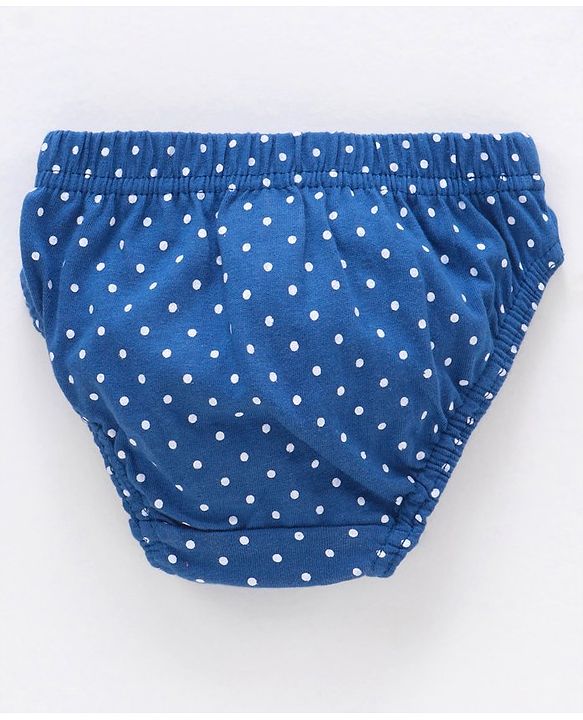 Babyhug 100% Cotton Antibacterial Finish Panties Polka Dot Print Pack of 5 - Navy Pink Yellow Blue