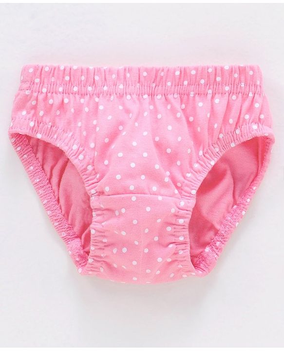Babyhug 100% Cotton Antibacterial Finish Panties Polka Dot Print Pack of 5 - Navy Pink Yellow Blue