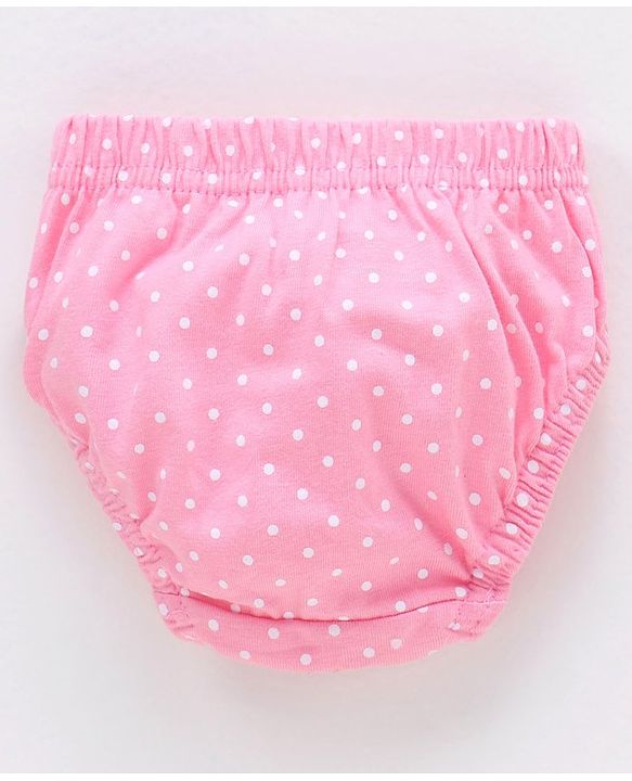 Babyhug 100% Cotton Antibacterial Finish Panties Polka Dot Print Pack of 5 - Navy Pink Yellow Blue