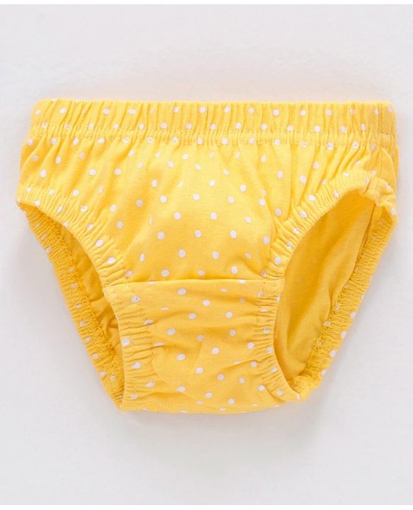 Babyhug 100% Cotton Antibacterial Finish Panties Polka Dot Print Pack of 5 - Navy Pink Yellow Blue