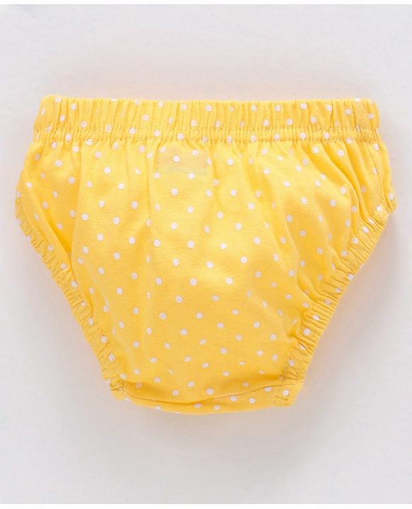 Babyhug 100% Cotton Antibacterial Finish Panties Polka Dot Print Pack of 5 - Navy Pink Yellow Blue