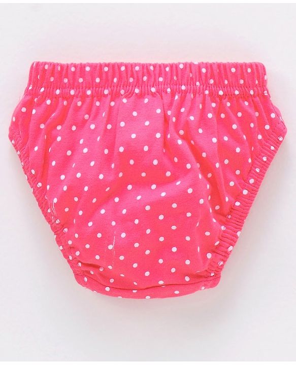 Babyhug 100% Cotton Antibacterial Finish Panties Polka Dot Print Pack of 5 - Navy Pink Yellow Blue