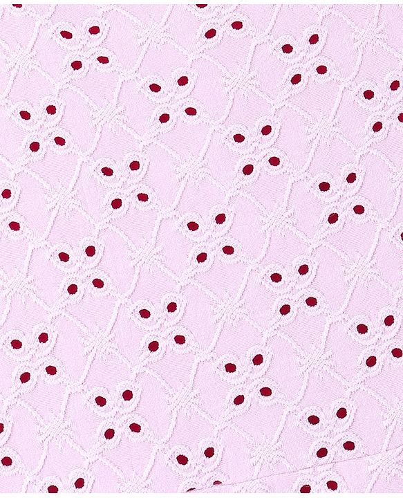 Pine Kids Sleeveless Schiffli Embroidered Frock With Contrast Lining - Pink