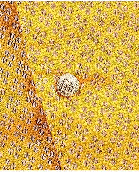 Pine Kids Full Sleeves Kurta Pajama & Waistcoat - Blue Yellow
