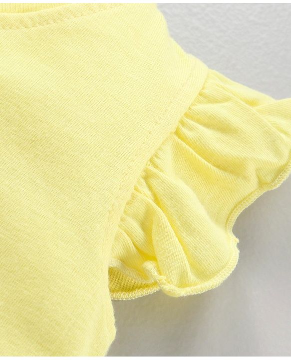 Babyhug Cap Sleeves Top Watermelon Print - Yellow