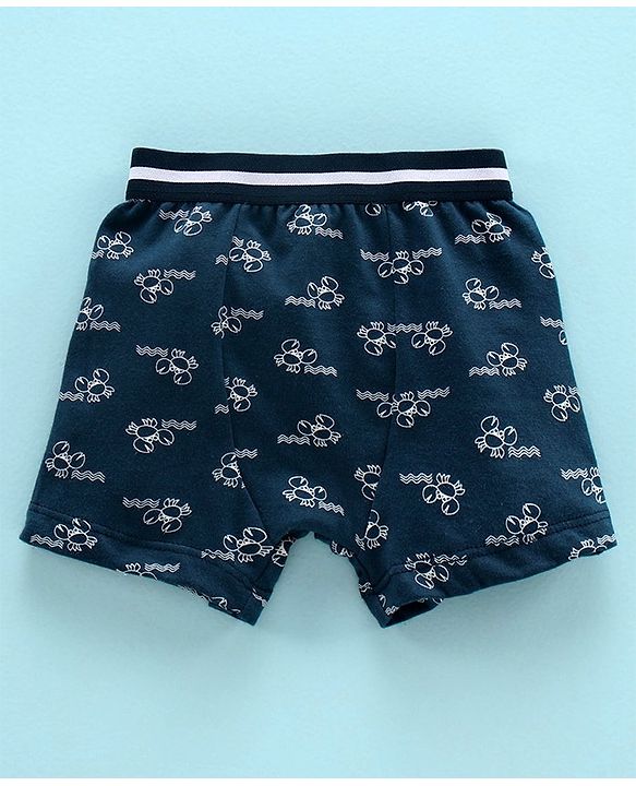 Babyhug 100% Cotton Briefs Crab Print Pack of 3 - Red