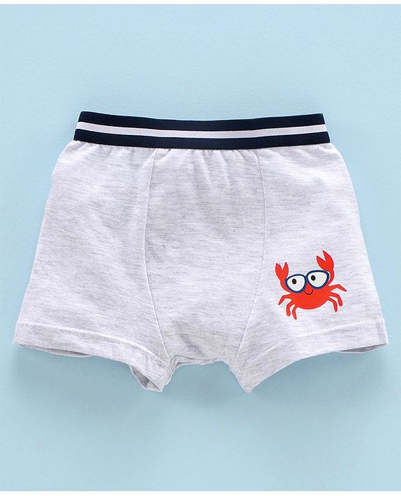 Babyhug 100% Cotton Briefs Crab Print Pack of 3 - Red