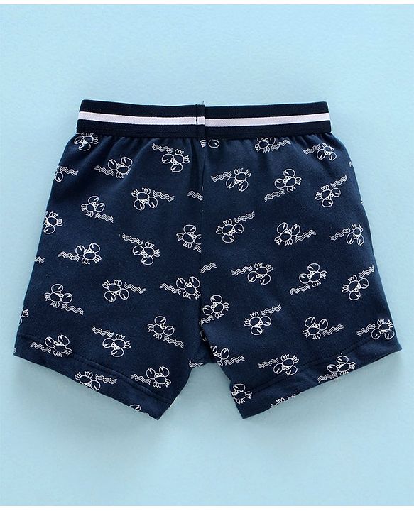 Babyhug 100% Cotton Briefs Crab Print Pack of 3 - Red