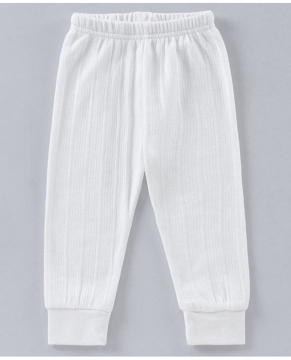 Babyhug Full Sleeves Thermal Vest & Bottoms - White