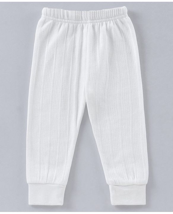 Babyhug Full Sleeves Thermal Vest & Bottoms - White
