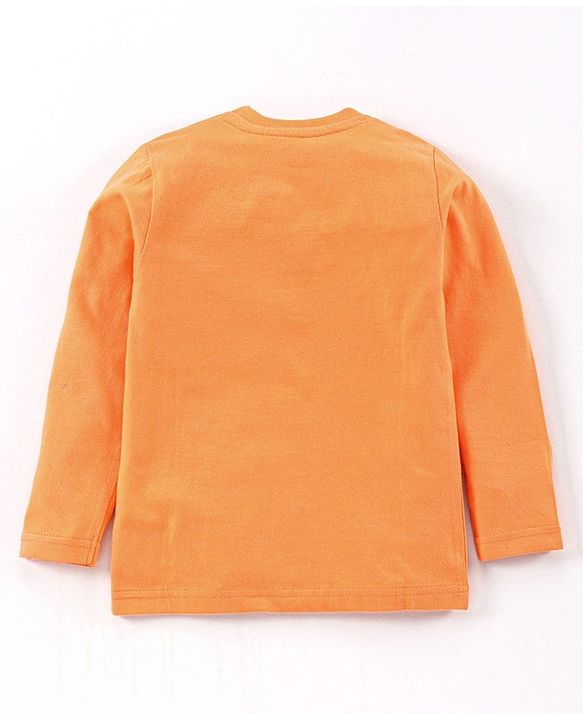 Babyhug Full Sleeves Fox & Leaves Print - Navy Orange