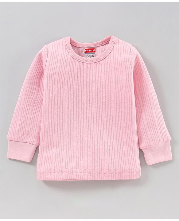 Babyhug Full Sleeves Thermal Vest - Light Pink