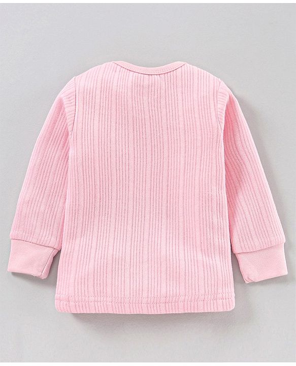 Babyhug Full Sleeves Thermal Vest - Light Pink