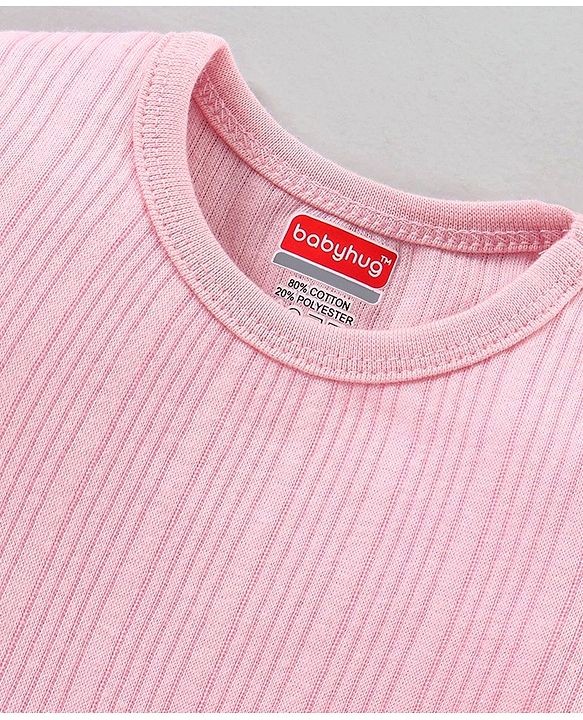 Babyhug Full Sleeves Thermal Vest - Light Pink
