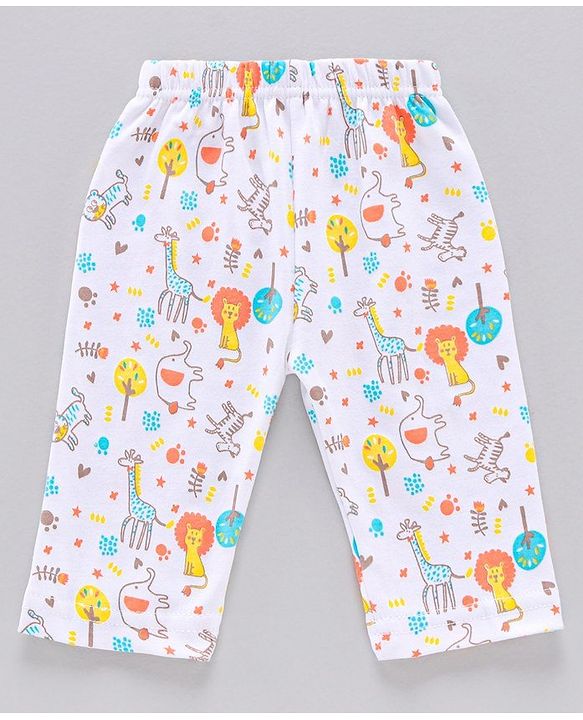 Babyhug 100%Cotton Clothing Gift Set Lion Print Pack of 9 - White Yellow