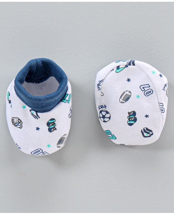 Babyhug Clothing Gift Set Sports Print Blue - 10 Piece