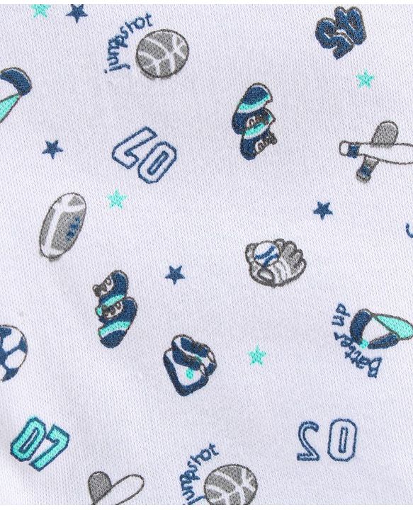 Babyhug Clothing Gift Set Sports Print Blue - 10 Piece