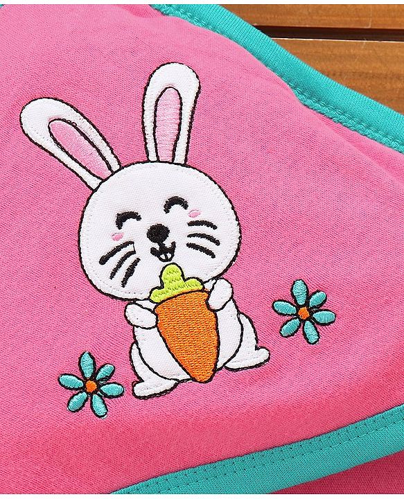 Babyhug Hooded Wrapper Floral Print Pack of 2-Pink And White