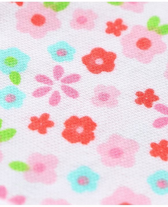 Babyhug Hooded Wrapper Floral Print Pack of 2-Pink And White