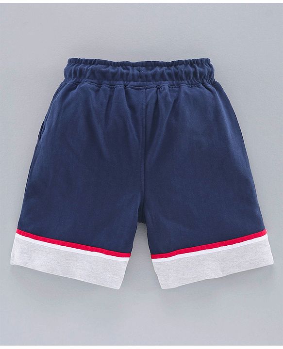 Pine Kids Knee Length 100% Cotton Bio Wash Shorts - Grey Blue