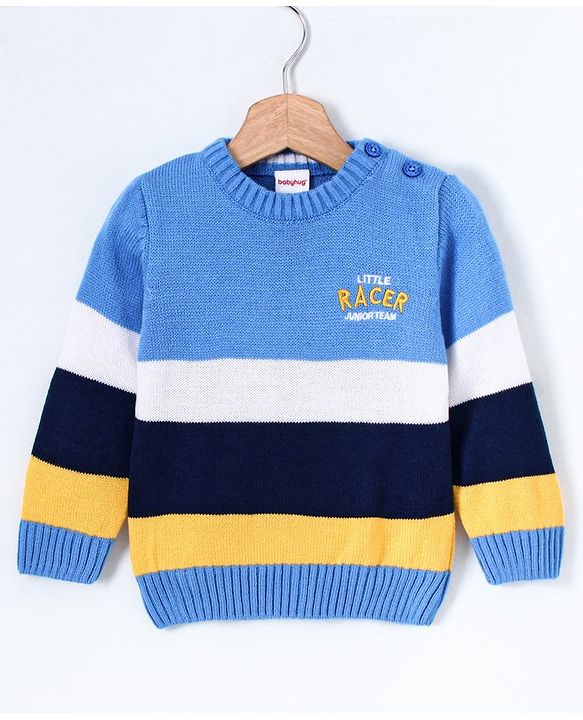 Babyhug Full Sleeves Pullover Stripes Sweater - Multicolour
