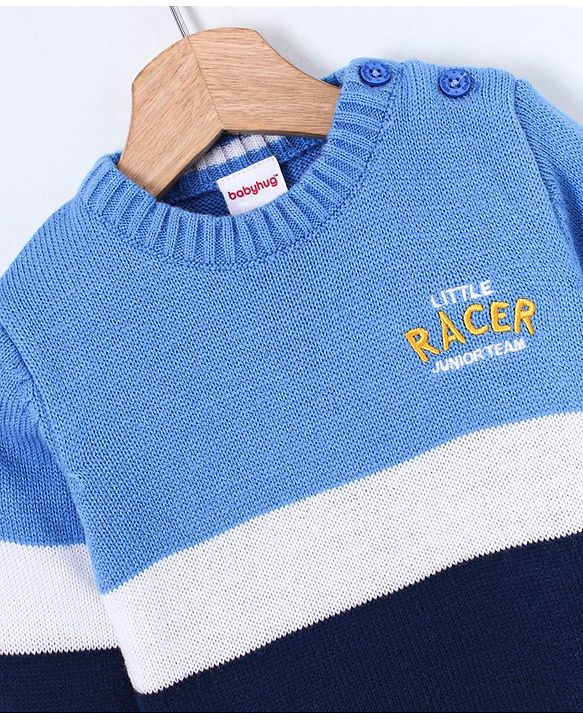 Babyhug Full Sleeves Pullover Stripes Sweater - Multicolour
