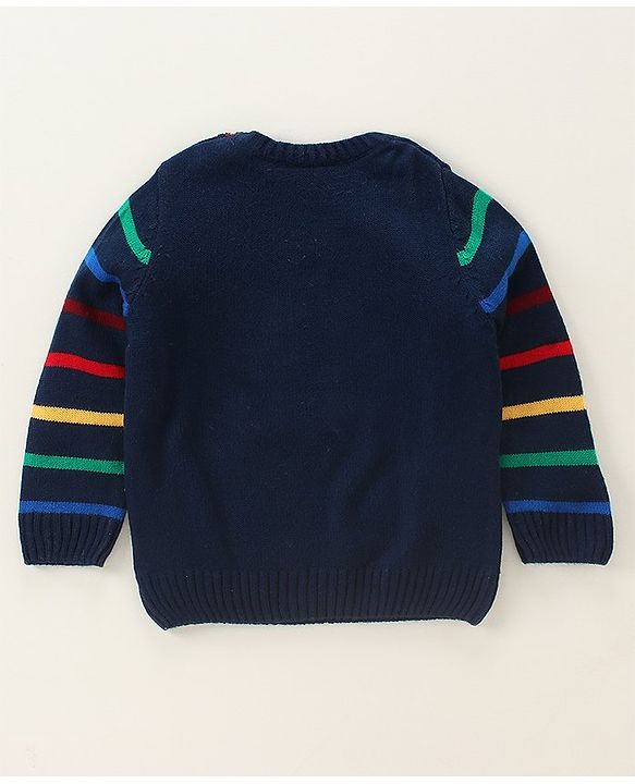 Babyhug Full Sleeves Pull On Sweater - Blue