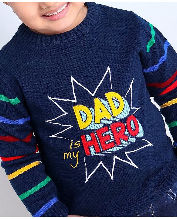 Babyhug Full Sleeves Pull On Sweater - Blue