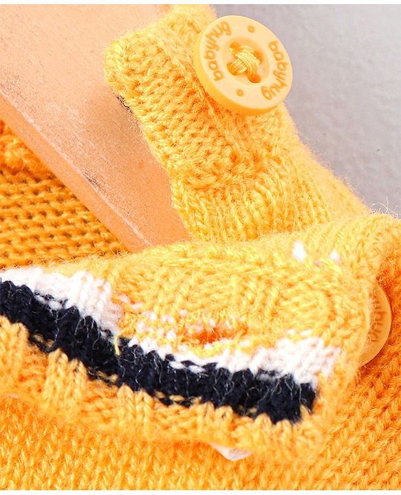 Babyhug Full Sleeves Stripe Sweater - Yellow White