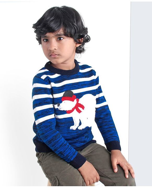 Babyhug Full Sleeves Sweater - Blue