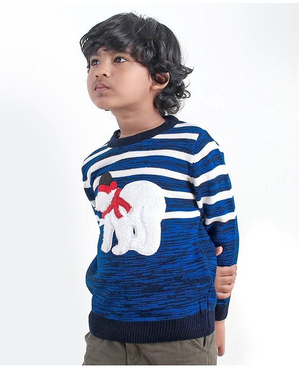 Babyhug Full Sleeves Sweater - Blue