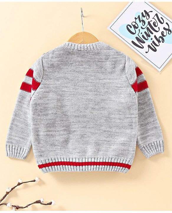 Babyhug Full Sleeves Pull Over Sweater - Grey