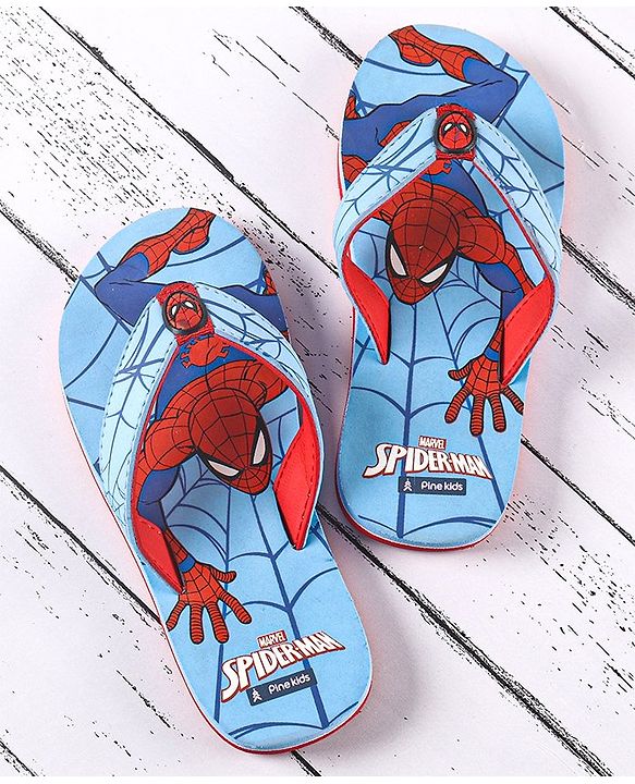 Pine Kids Flip Flops Spider Man Print - Blue