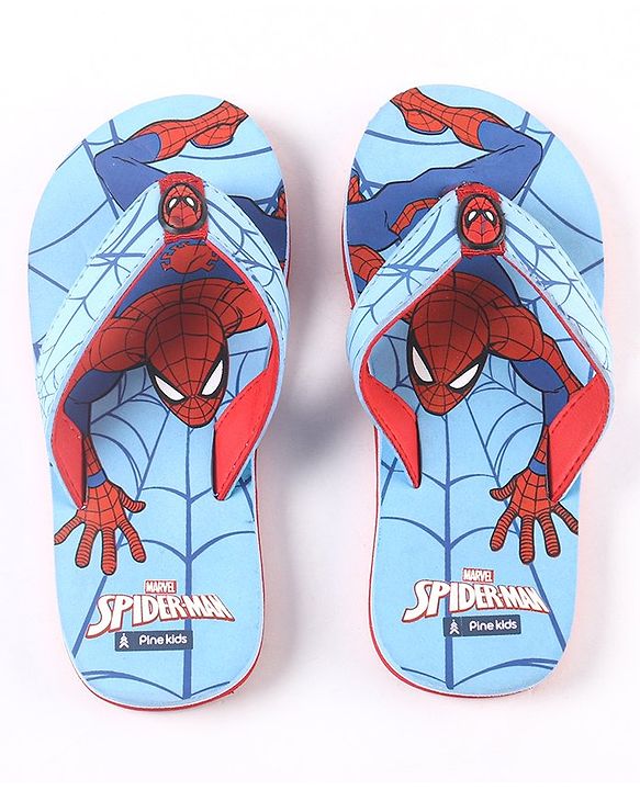 Pine Kids Flip Flops Spider Man Print - Blue