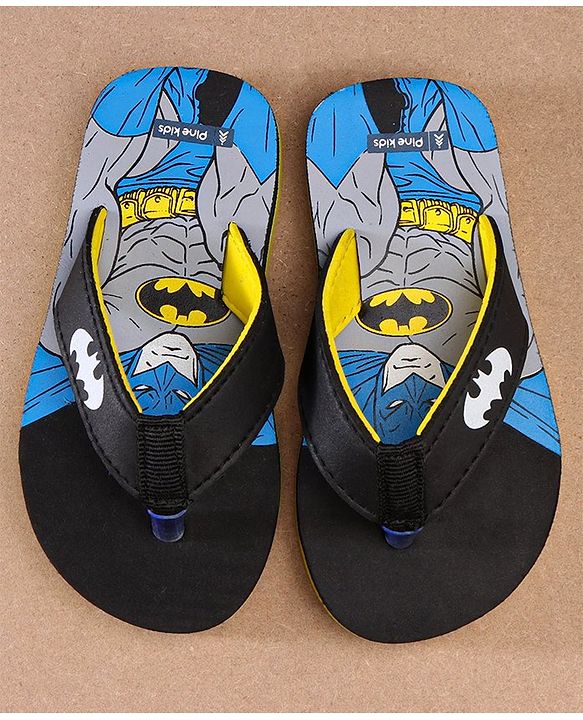 Pine Kids Flip Flops Batman Print - Black