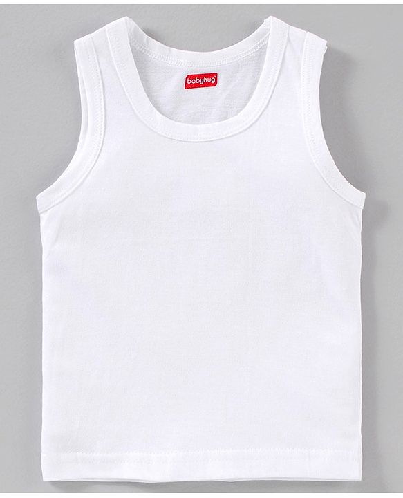 Babyhug 100% Cotton Solid Vests Pack of 3 - White